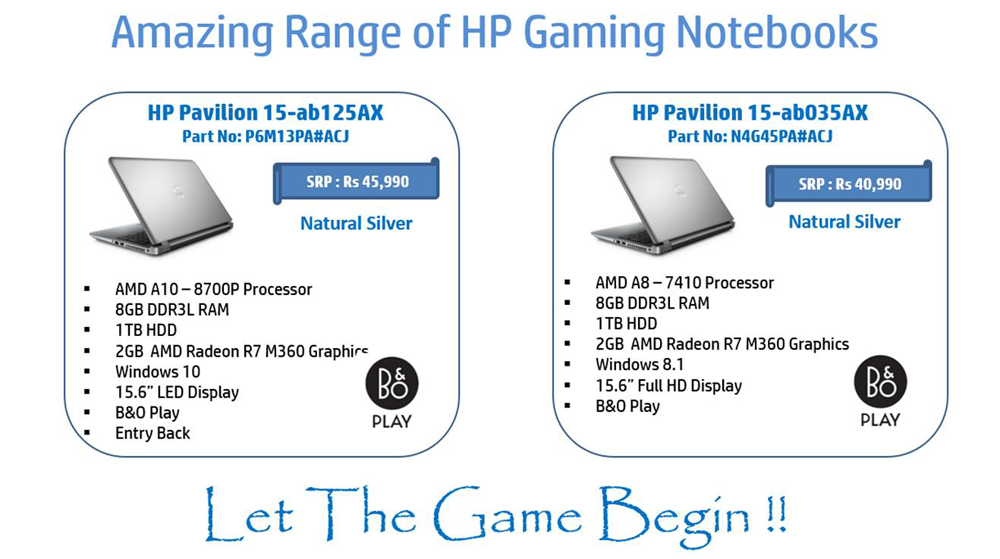 HP Gaming Notebooks