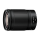 Side angle view of Nikon NIKKOR Z 85mm f/1.8 S portrait prime lens with premium black finish and fast aperture for Nikon Z mirrorless cameras