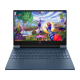 HP Victus 15-fa2196TX gaming laptop side profile in performance blue showing multiple connectivity ports including USB Type-C, USB Type-A, HDMI and RJ-45 ethernet port - Available at Placewell Retail Siliguri & Gangtok