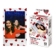 Fujifilm Instax Mini Heart Sketch instant film pack with heart-themed border design and printed Instax mini photo displayed beside the retail packaging available at Placewell Retail Siliguri & Gangtok.