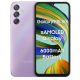 Side profile view of the purple Samsung Galaxy F15 5G showing the volume rocker and power button on the side frame available at Placewell Retail Siliguri & Gangtok.