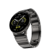 Product shot of the Noisefit Pro 6R smartwatch featuring a 1.46-inch AMOLED display, a premium metal link strap, and a hybrid analog-digital watch face showing time, date, and weather.