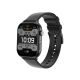 ColorFit Victor 2 smartwatch angled view with black silicone strap, metallic body, functional rotating crown, AMOLED screen displaying fitness tracking dashboard