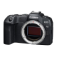 Side profile of Canon EOS R8 Body featuring the compact RF 28-70mm f2.8 STM lens.