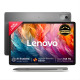 Lenovo tablet front and back view with stylus pen, showcasing display, rear camera, and Lenovo Tab Pen support
