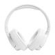 JBL white over-ear wireless headphones front view with cushioned earcups and padded headband