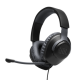 JBL Quantum 100 Black wired gaming headset front angled view with boom microphone
