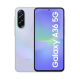 Samsung Galaxy A36 5G smartphone with triple rear camera setup, punch hole display and sleek glossy finish in light purple color