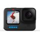GoPro HERO10 Black front display and lens close-up with action shot on screen