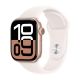 Apple Watch Series 10 GPS 42mm Rose Gold Aluminium with Light Blush Sport Band angled product view
