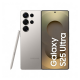 Samsung Galaxy S25 Ultra in titanium white silver color with S Pen stylus, featuring quad rear camera setup and immersive full-screen display with centered punch-hole camera