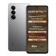 Realme P4x 5G front and back view in silver finish highlighting 1M+ AnTuTu score, 7000mAh battery, 144Hz display, and IP64 protection