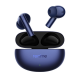 Realme deep navy blue true wireless earbuds with glossy finish floating above an open charging case, showcasing premium wireless audio and modern design – Placewell Retail Siliguri & Gangtok