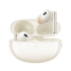 Realme pearl white true wireless earbuds with metallic stems and soft silicone ear tips displayed inside an open charging case, highlighting premium audio design – Placewell Retail Siliguri & Gangtok