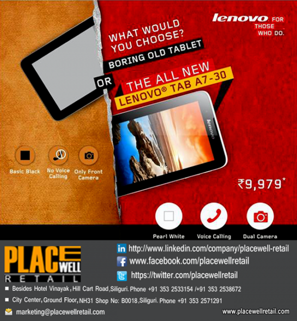 The ALL new Lenovo Tab A7-30 - Placewell Retail